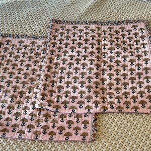 Floral Pink Quilted Pillow Cases